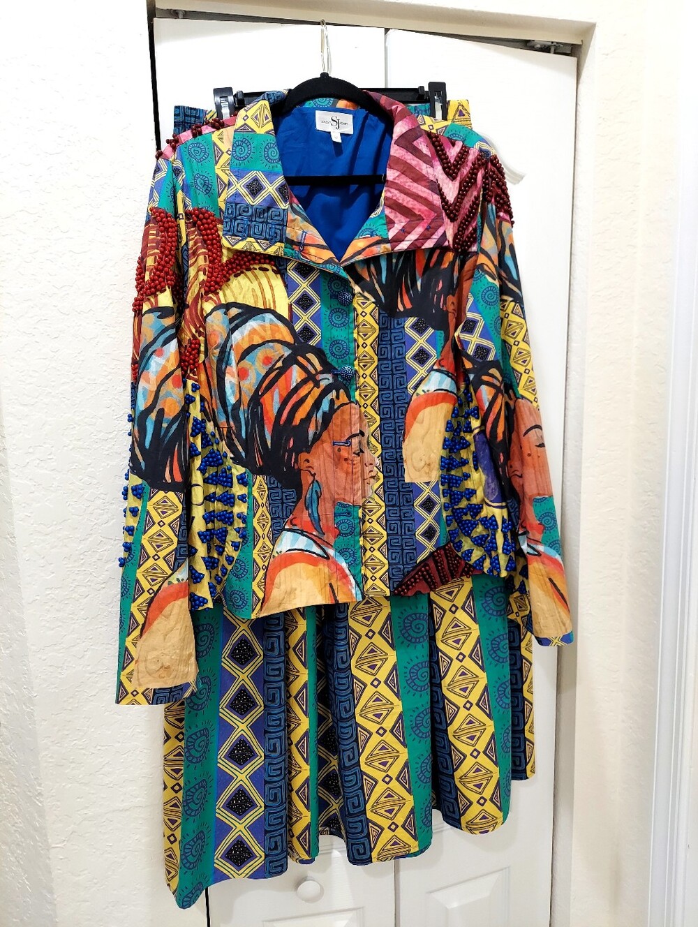 Sassy Jones Royal Blue Lined Beaded Jacket